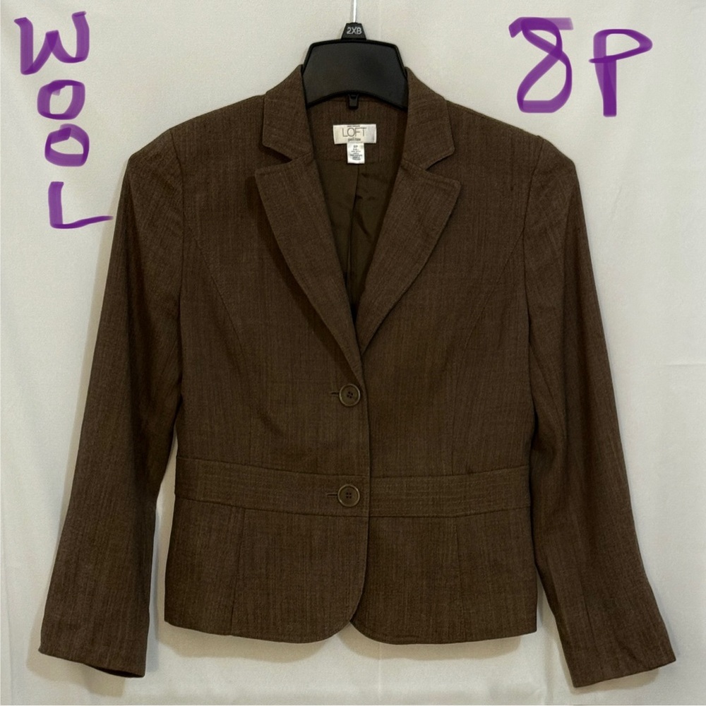 LOFT Women's Dark Brown Wool Blazer